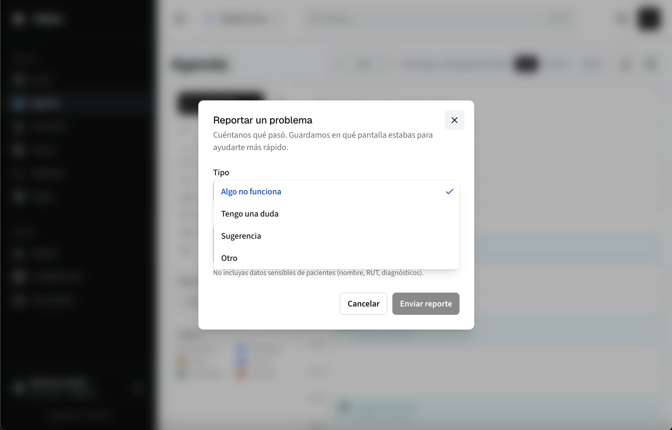 Soporte in-app de Odeen: reportar un problema desde la app